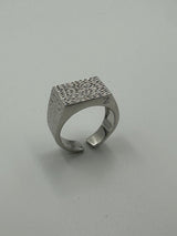 Impero - Textured Signet Ring (Silver)