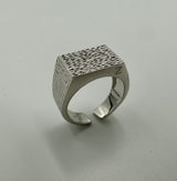 Impero - Textured Signet Ring (Silver)