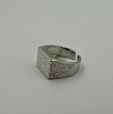 Impero - Textured Signet Ring (Silver)