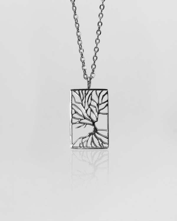 Quercia - Wood Necklace (Silver)